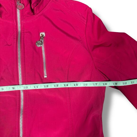 Betsey Johnson Trench Coat Cranberry Pink Medium Fleece Lined Preppy Fall Jacket - Picture 8 of 11